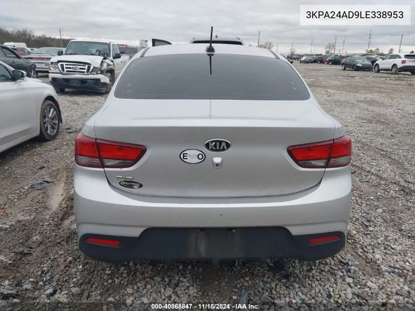 2020 Kia Rio Lx VIN: 3KPA24AD9LE338953 Lot: 40868847