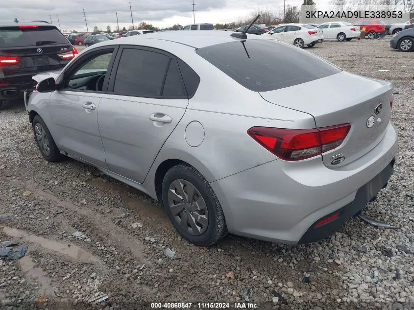 2020 Kia Rio Lx VIN: 3KPA24AD9LE338953 Lot: 40868847