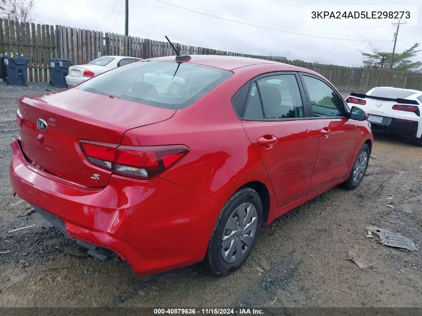 2020 Kia Rio S VIN: 3KPA24AD5LE298273 Lot: 40879636