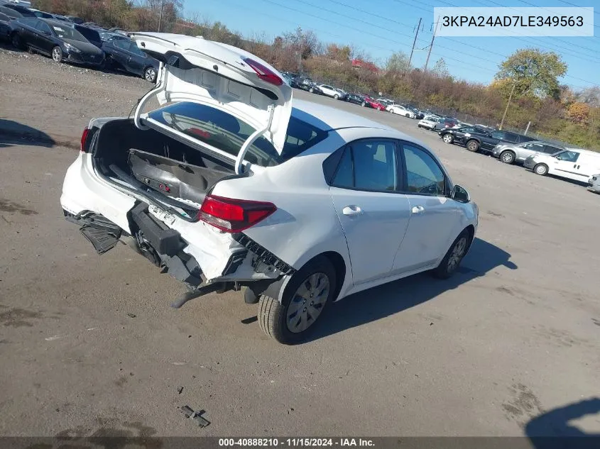 2020 Kia Rio S VIN: 3KPA24AD7LE349563 Lot: 40888210