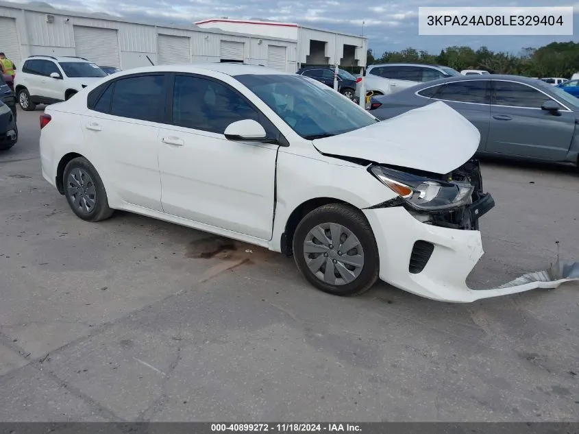 2020 Kia Rio Lx VIN: 3KPA24AD8LE329404 Lot: 40899272