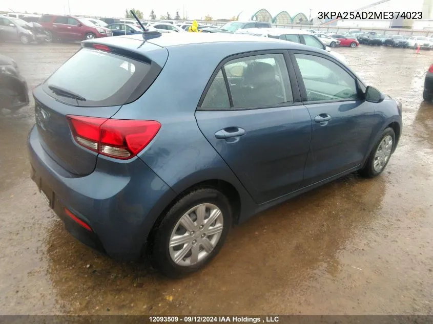 2021 Kia Rio S VIN: 3KPA25AD2ME374023 Lot: 12093509