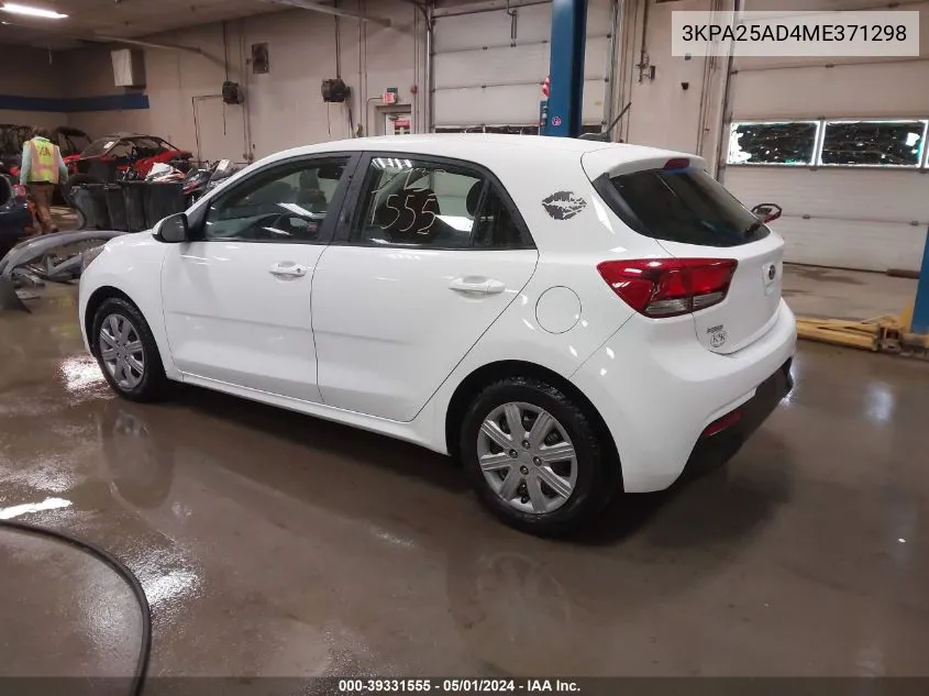 2021 Kia Rio 5-Door S VIN: 3KPA25AD4ME371298 Lot: 39331555