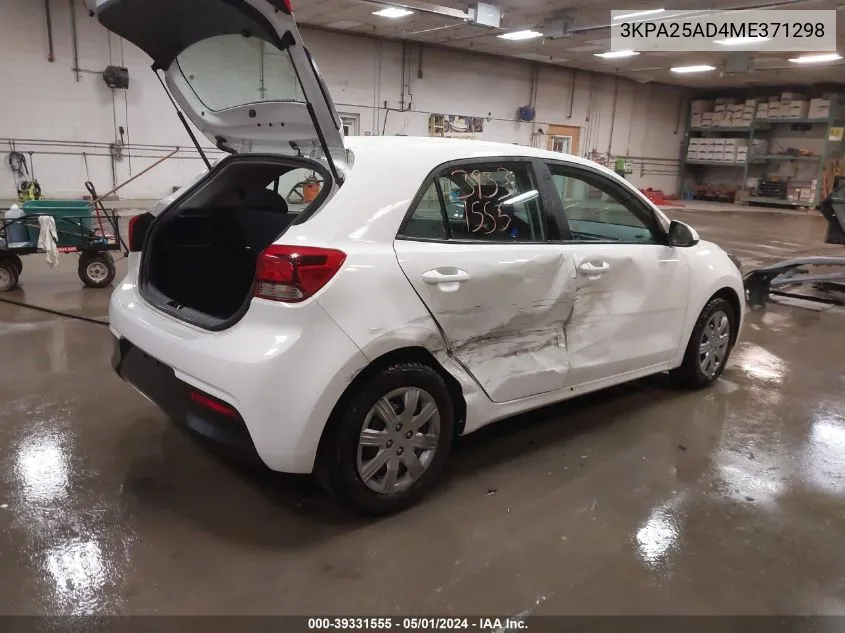 2021 Kia Rio 5-Door S VIN: 3KPA25AD4ME371298 Lot: 39331555