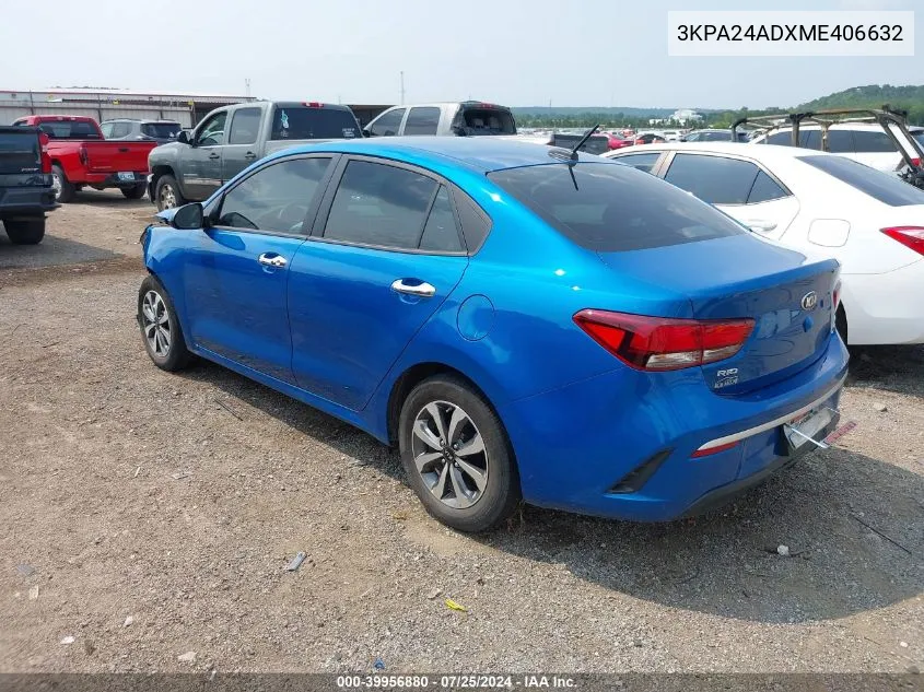 3KPA24ADXME406632 2021 Kia Rio S