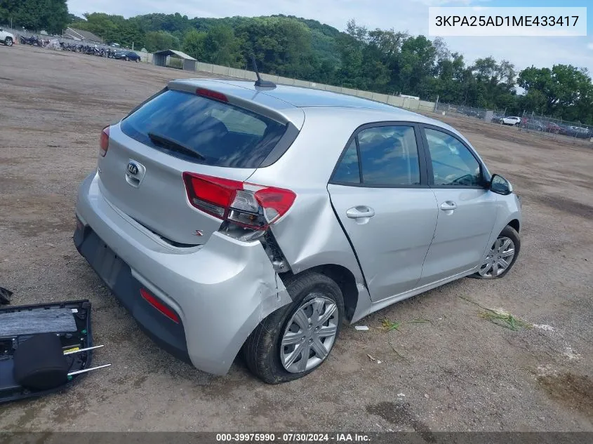 3KPA25AD1ME433417 2021 Kia Rio 5-Door S