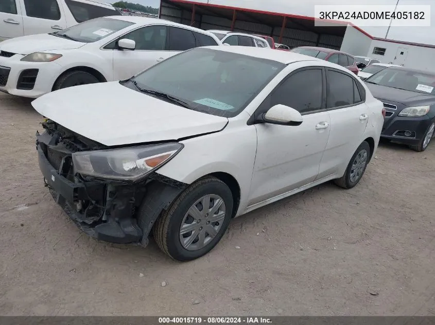 3KPA24AD0ME405182 2021 Kia Rio S