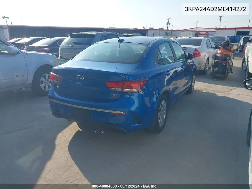 3KPA24AD2ME414272 2021 Kia Rio S