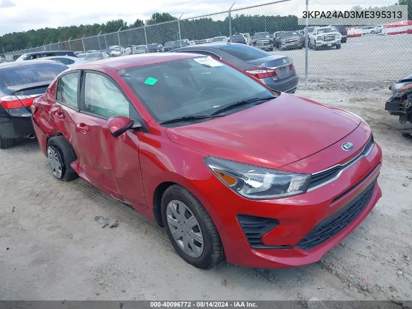 2021 Kia Rio S VIN: 3KPA24AD3ME395313 Lot: 40096772