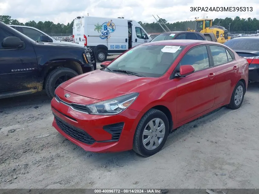 2021 Kia Rio S VIN: 3KPA24AD3ME395313 Lot: 40096772