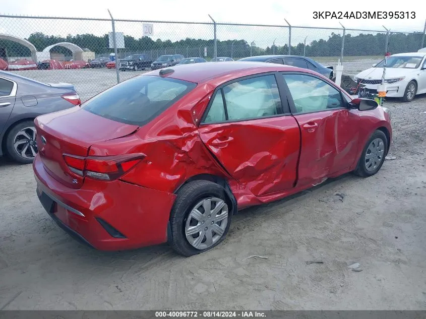 2021 Kia Rio S VIN: 3KPA24AD3ME395313 Lot: 40096772