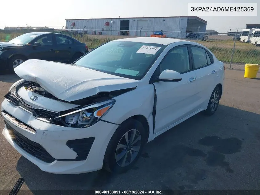 2021 Kia Rio S VIN: 3KPA24AD6ME425369 Lot: 40133891