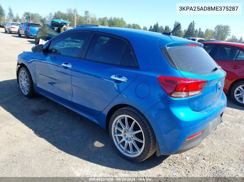 3KPA25AD8ME375287 2021 Kia Rio 5-Door S