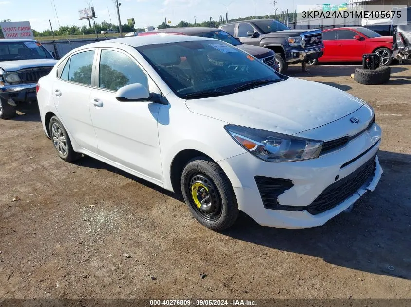 2021 Kia Rio S VIN: 3KPA24AD1ME405675 Lot: 40276809