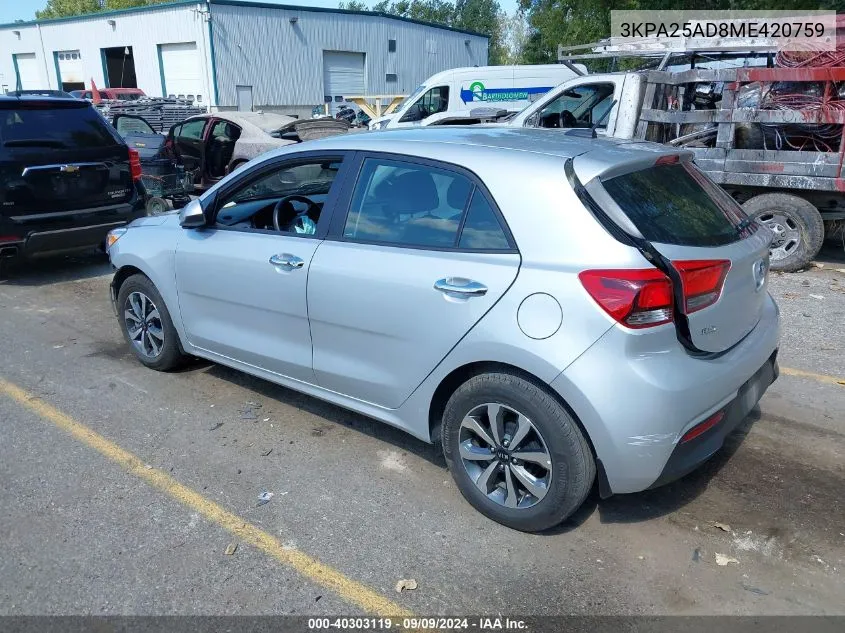 3KPA25AD8ME420759 2021 Kia Rio 5-Door S