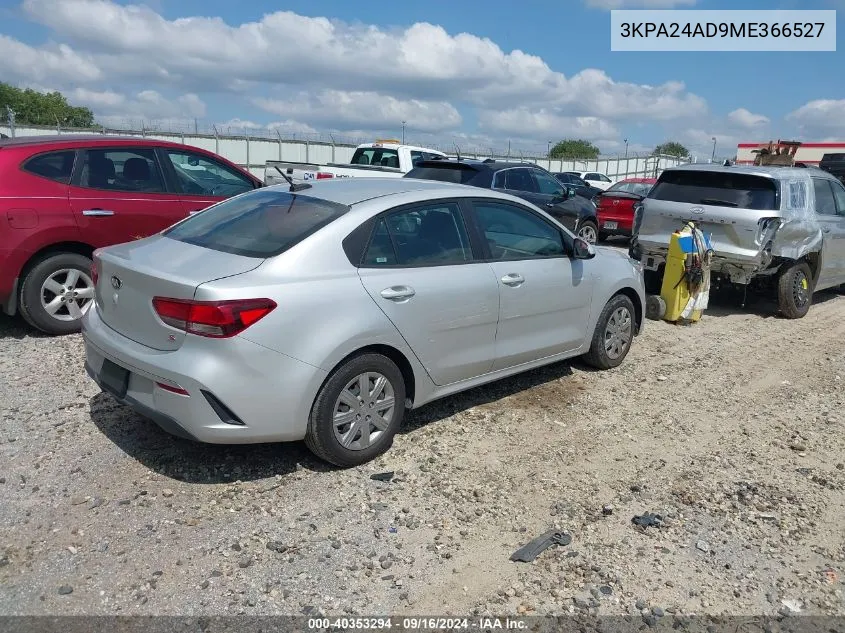 2021 Kia Rio S VIN: 3KPA24AD9ME366527 Lot: 40353294