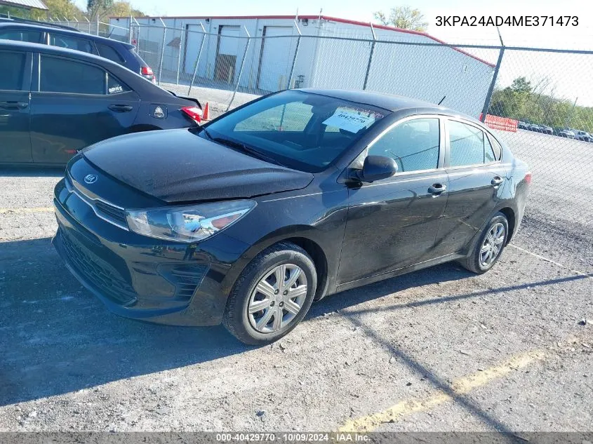 2021 Kia Rio S VIN: 3KPA24AD4ME371473 Lot: 40429770