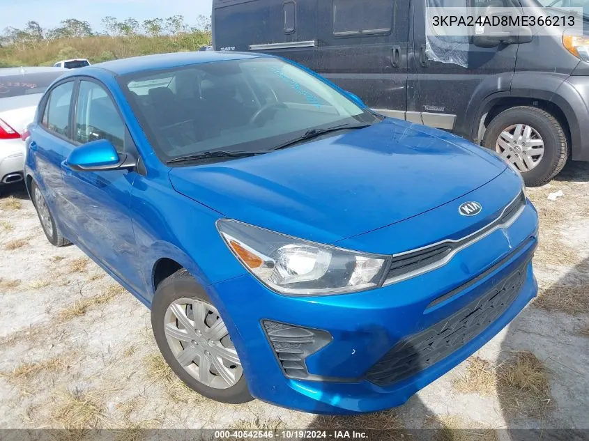 2021 Kia Rio S VIN: 3KPA24AD8ME366213 Lot: 40542546