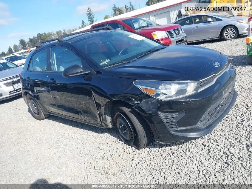 2021 Kia Rio 5-Door S VIN: 3KPA25AD0ME379947 Lot: 40556817