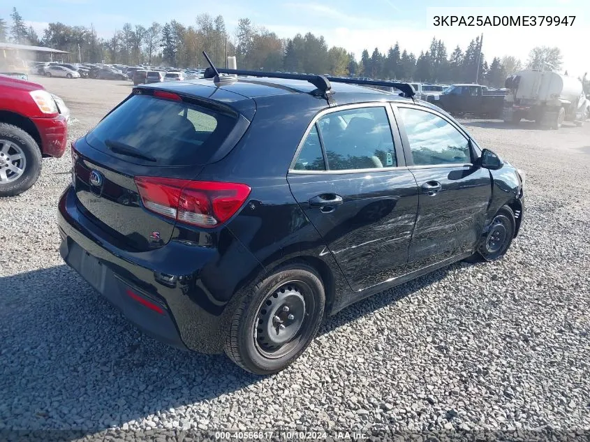 3KPA25AD0ME379947 2021 Kia Rio 5-Door S