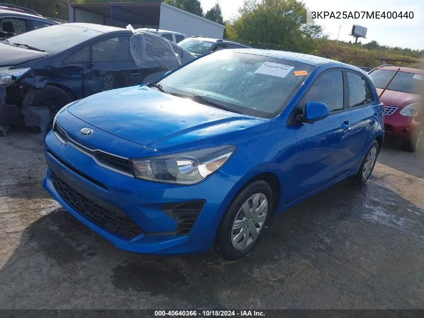 2021 Kia Rio 5-Door S VIN: 3KPA25AD7ME400440 Lot: 40640366