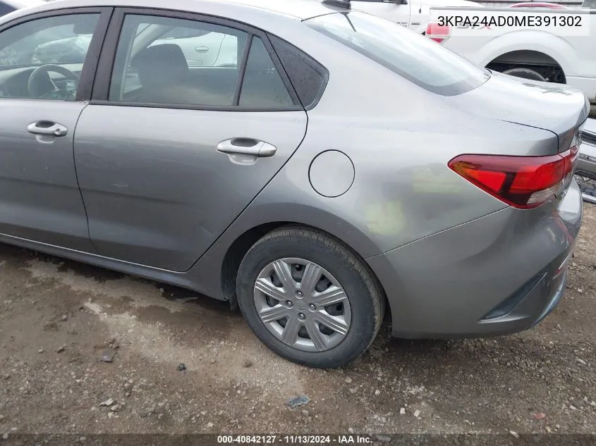 2021 Kia Rio S VIN: 3KPA24AD0ME391302 Lot: 40842127