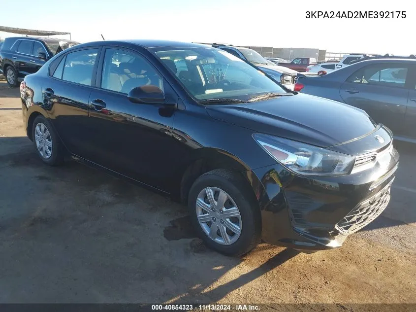 2021 Kia Rio S VIN: 3KPA24AD2ME392175 Lot: 40854323