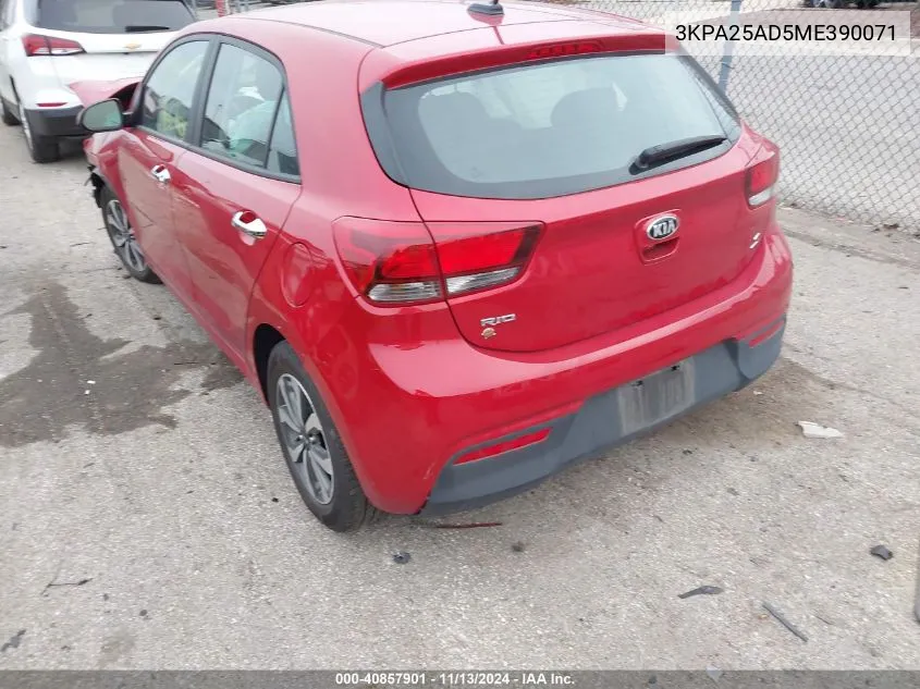 2021 Kia Rio 5-Door S VIN: 3KPA25AD5ME390071 Lot: 40857901