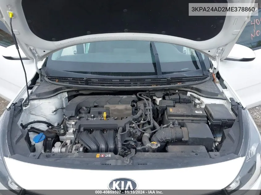 2021 Kia Rio Lx VIN: 3KPA24AD2ME378860 Lot: 40859507