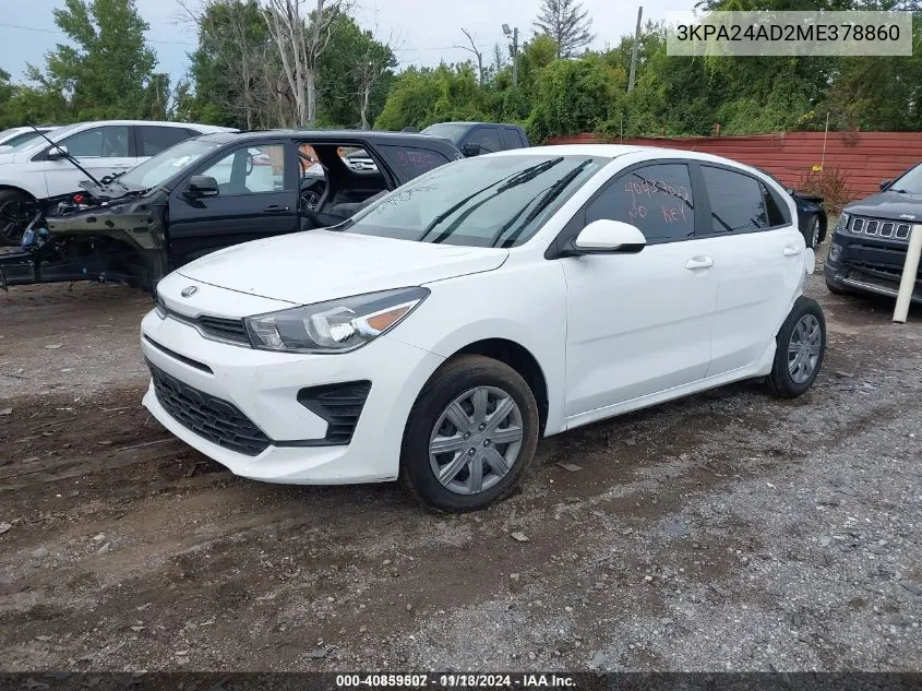 2021 Kia Rio Lx VIN: 3KPA24AD2ME378860 Lot: 40859507