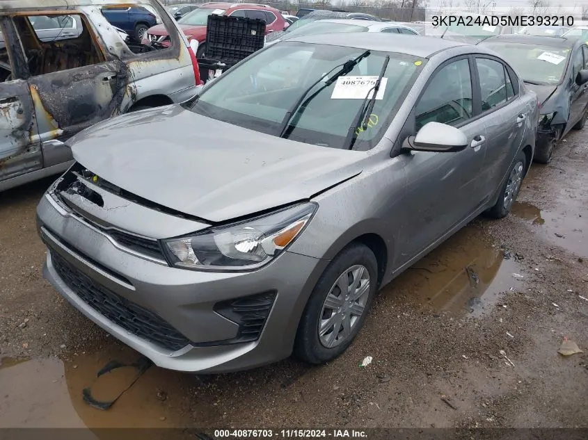 2021 Kia Rio S VIN: 3KPA24AD5ME393210 Lot: 40876703