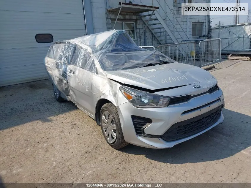 2022 Kia Rio 5-Door VIN: 3KPA25ADXNE473514 Lot: 12044846