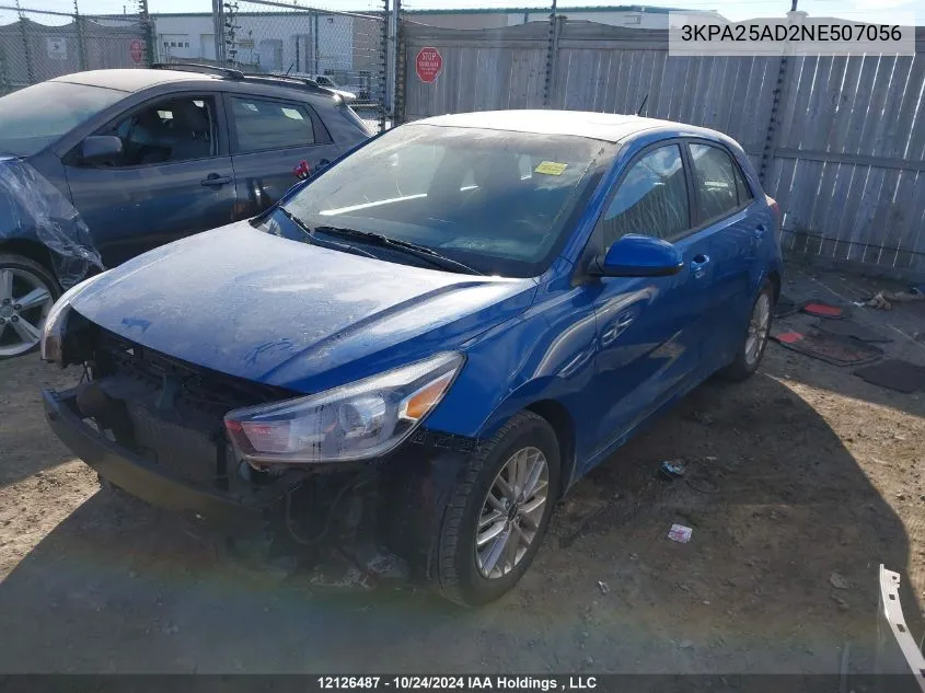 2022 Kia Rio 5-Door VIN: 3KPA25AD2NE507056 Lot: 12126487