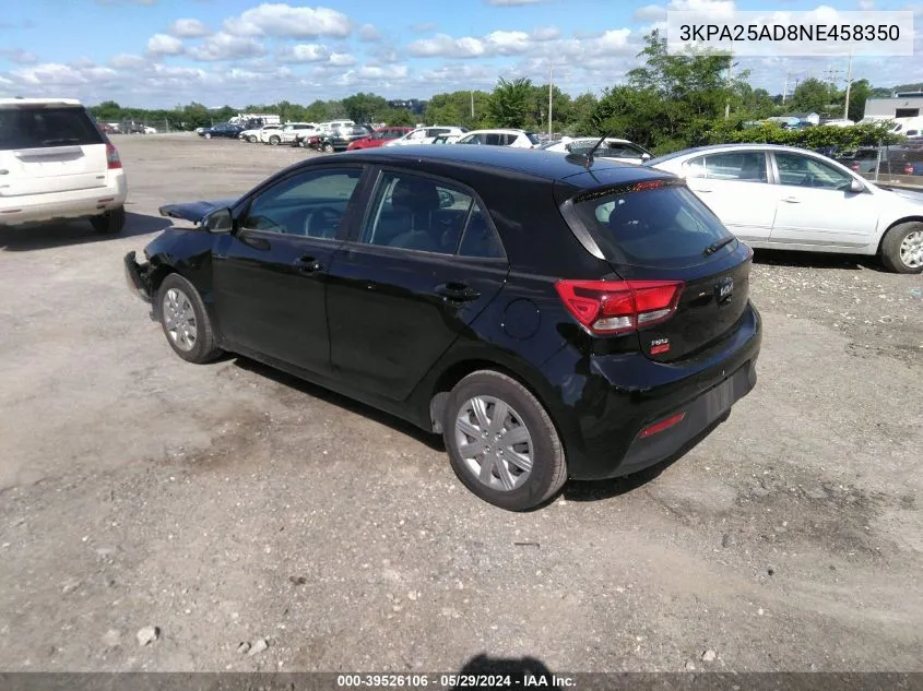 2022 Kia Rio 5-Door S VIN: 3KPA25AD8NE458350 Lot: 39526106