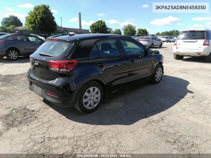 3KPA25AD8NE458350 2022 Kia Rio 5-Door S