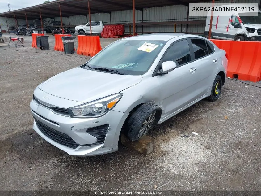 2022 Kia Rio S VIN: 3KPA24AD1NE462119 Lot: 39599730