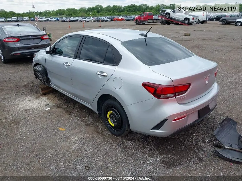 2022 Kia Rio S VIN: 3KPA24AD1NE462119 Lot: 39599730