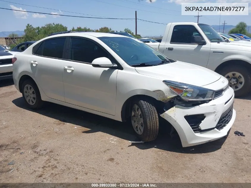 3KPA24AD7NE497277 2022 Kia Rio Lx