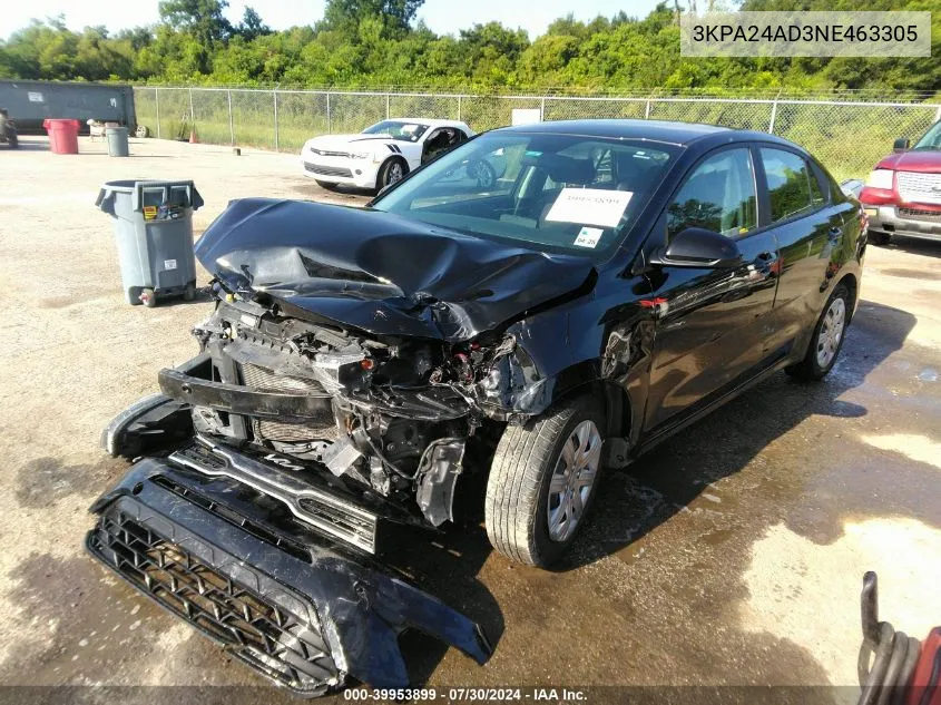 3KPA24AD3NE463305 2022 Kia Rio Lx