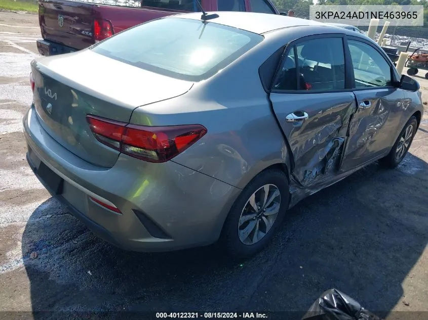 3KPA24AD1NE463965 2022 Kia Rio S