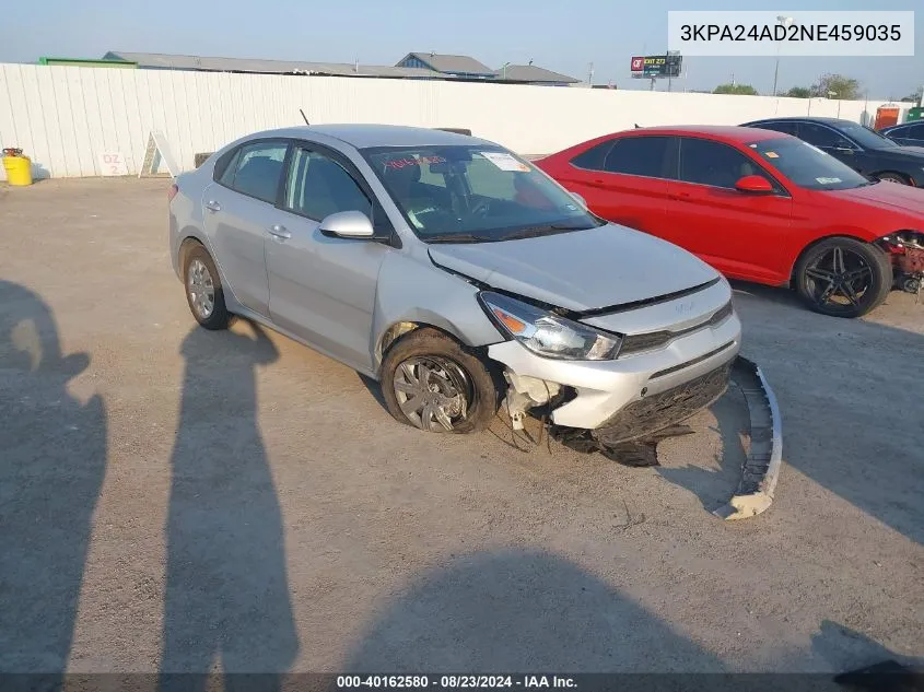 3KPA24AD2NE459035 2022 Kia Rio S