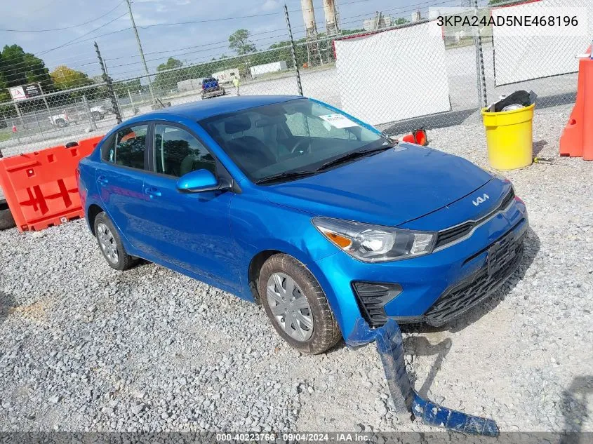 3KPA24AD5NE468196 2022 Kia Rio S