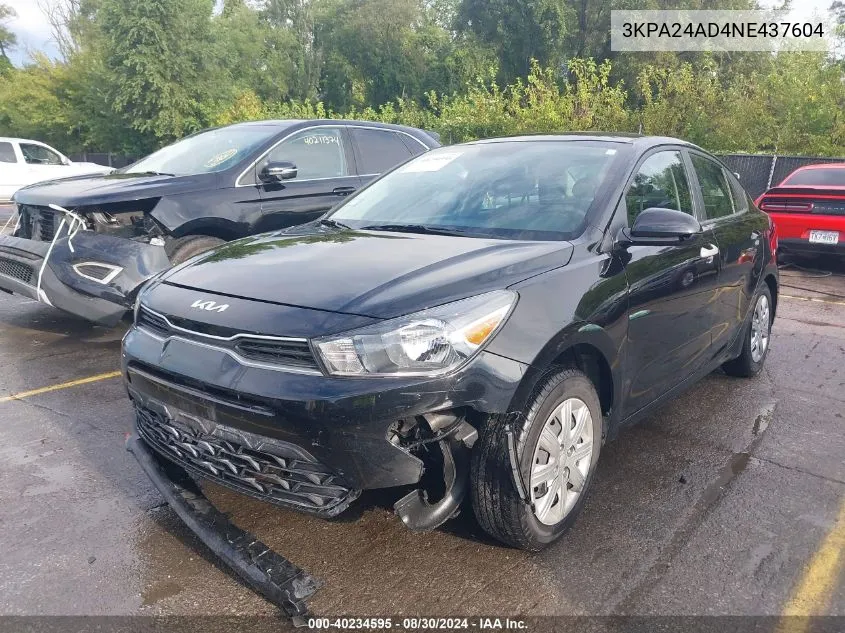 3KPA24AD4NE437604 2022 Kia Rio S