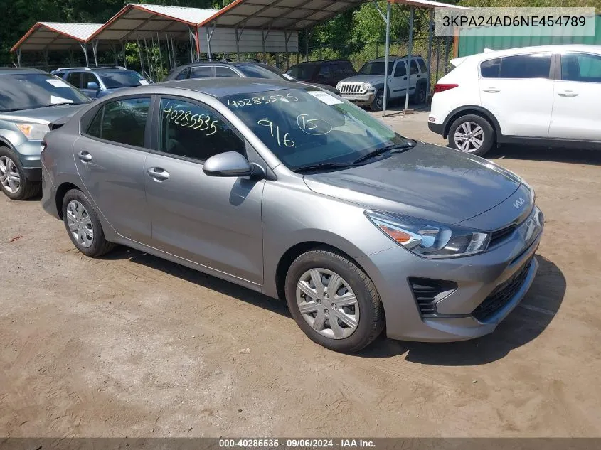 2022 Kia Rio S VIN: 3KPA24AD6NE454789 Lot: 40285535