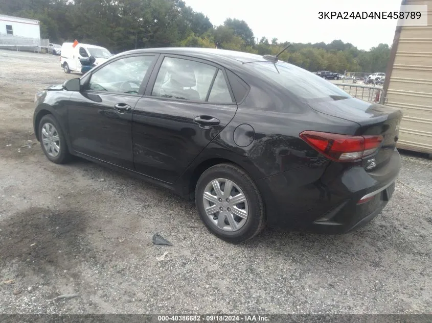 3KPA24AD4NE458789 2022 Kia Rio S