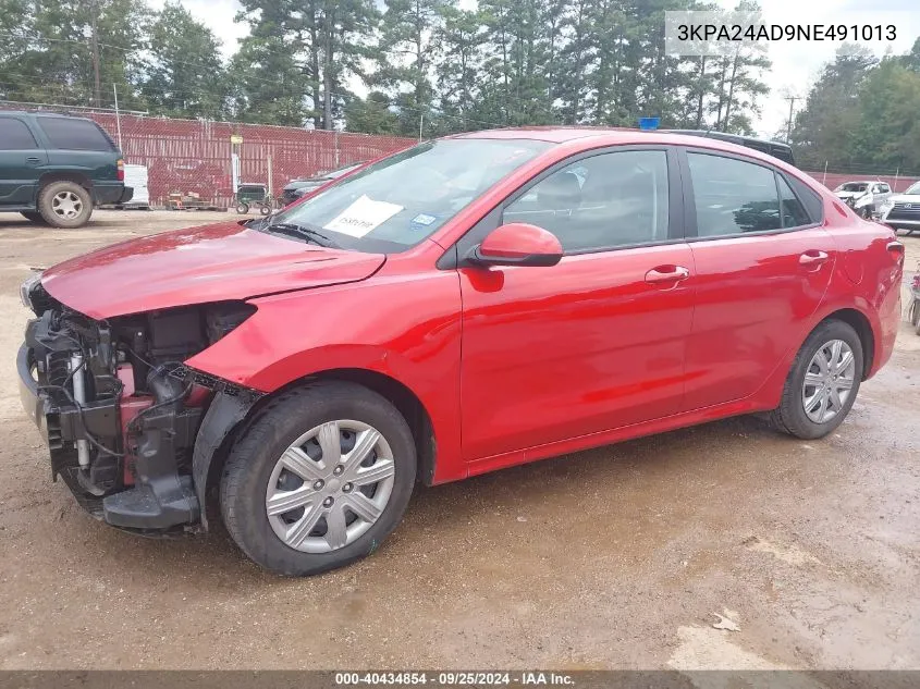 2022 Kia Rio S VIN: 3KPA24AD9NE491013 Lot: 40434854