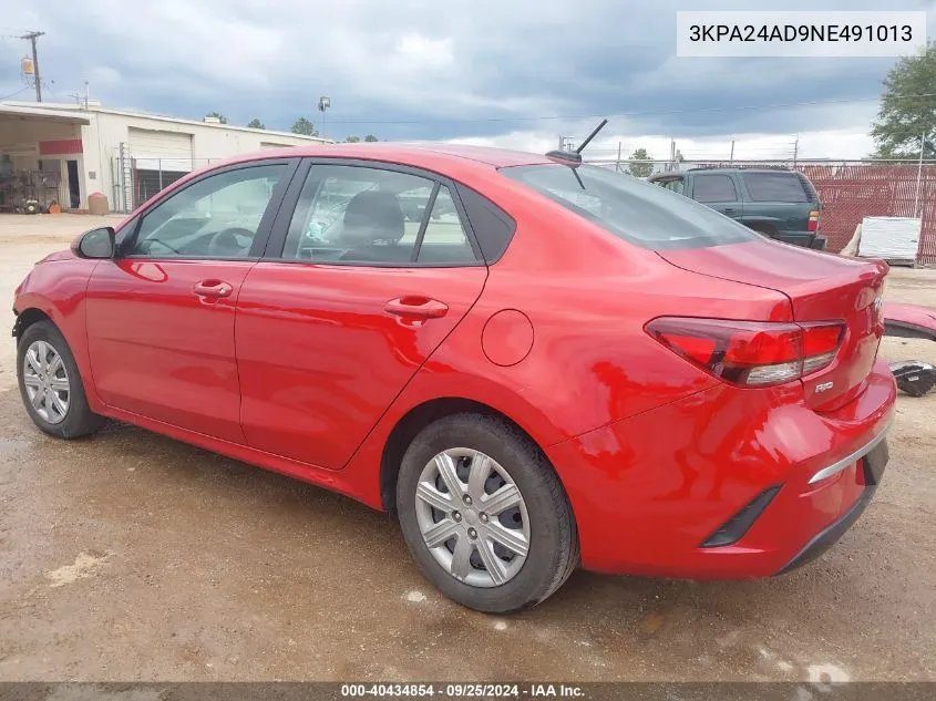 2022 Kia Rio S VIN: 3KPA24AD9NE491013 Lot: 40434854