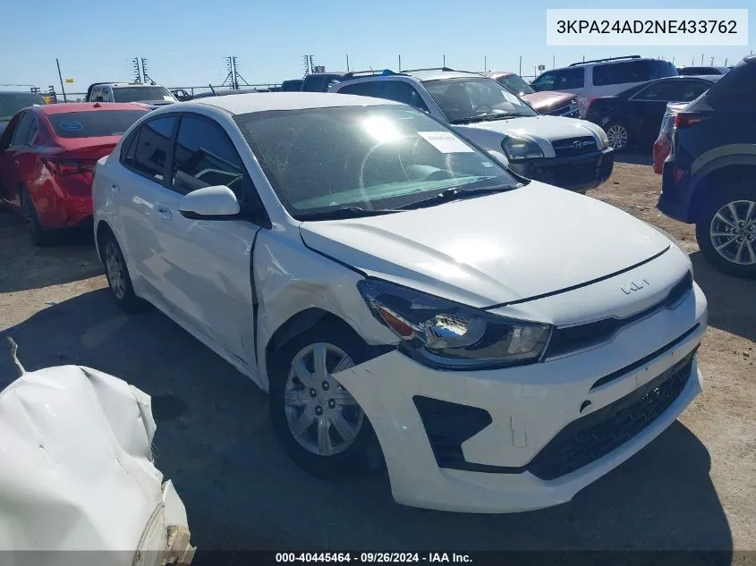 3KPA24AD2NE433762 2022 Kia Rio Lx/S