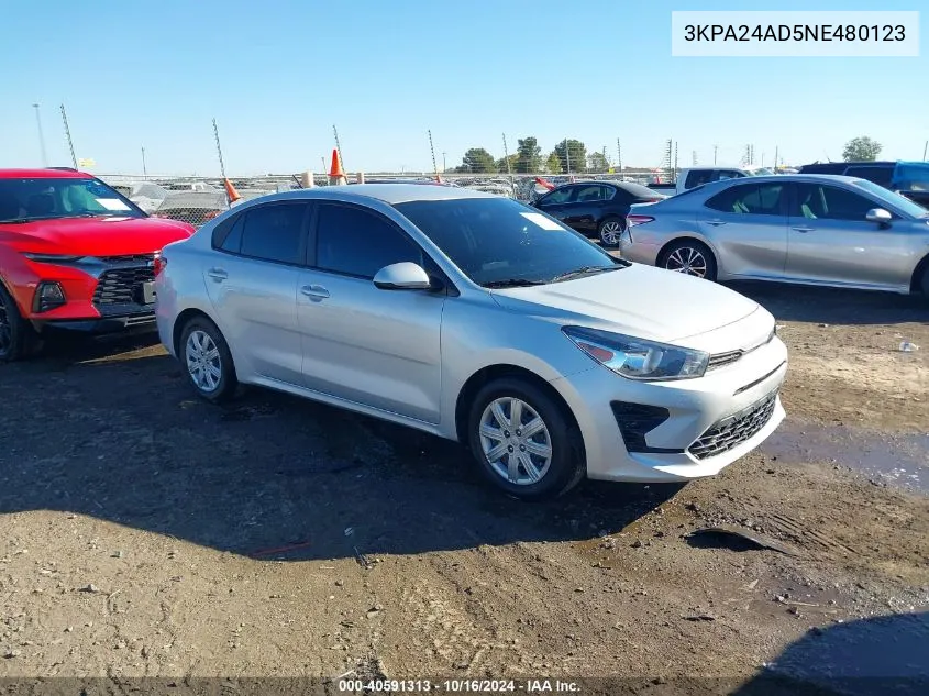 2022 Kia Rio S VIN: 3KPA24AD5NE480123 Lot: 40591313