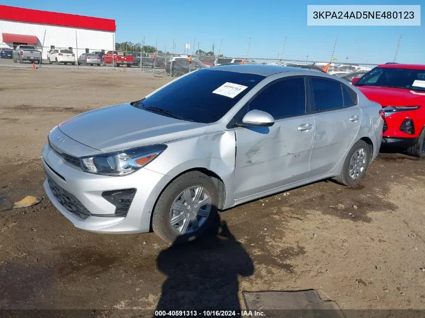 2022 Kia Rio S VIN: 3KPA24AD5NE480123 Lot: 40591313